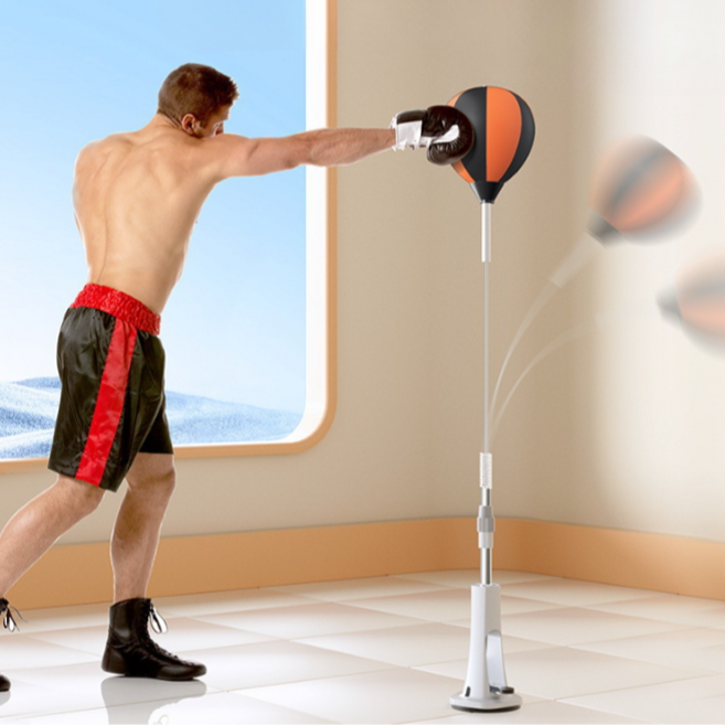 SMTONE 복싱샌드백 복싱공 권투 투기 홈트연습 높이 조절 가능 115-160CM, 오렌지+블랙