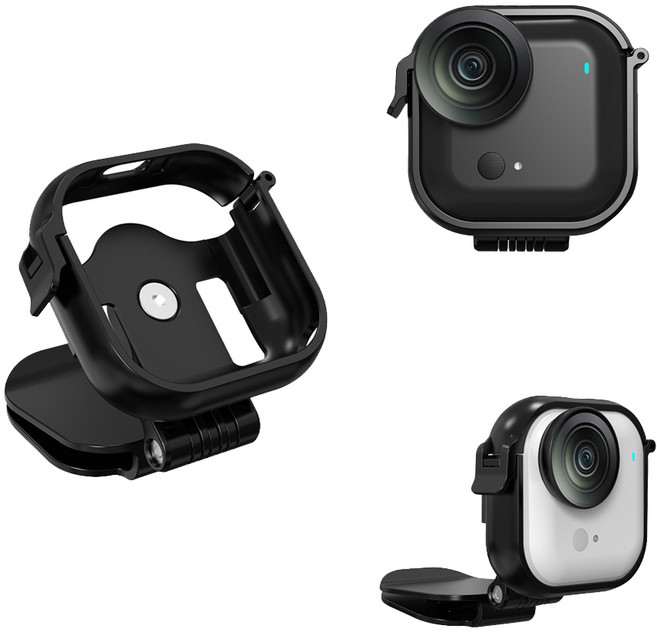 FLYMILE GO Ultra 전용 모자 챙 클립 거치대 POV 1인칭 촬영 모기 시점 브이로그 촬영 각도조절 간편설치 경량 액션카메라 액세서리, 1개, BLACK