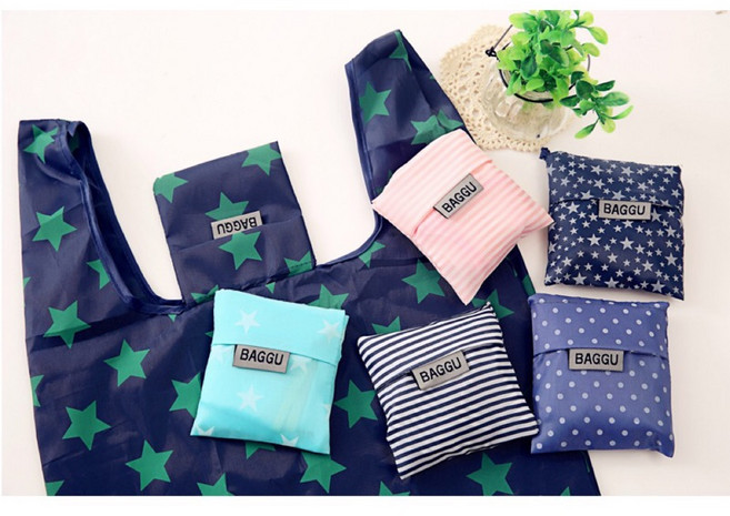 BAGGU 環保購物袋，可折疊，多款圖案可選, 1個, 深藍大星星
