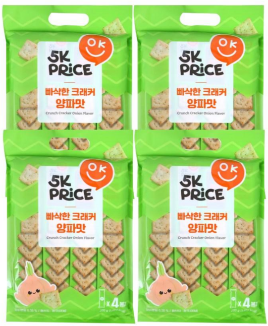 5K프라이스 빠삭한 크래커 양파맛, 4개, 200g