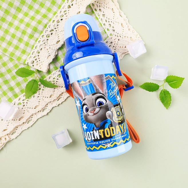디즈니 캐릭터 어린이물병 휴대용 목걸이물통 소풍 유치원, 주토피아, 1개, 480ml