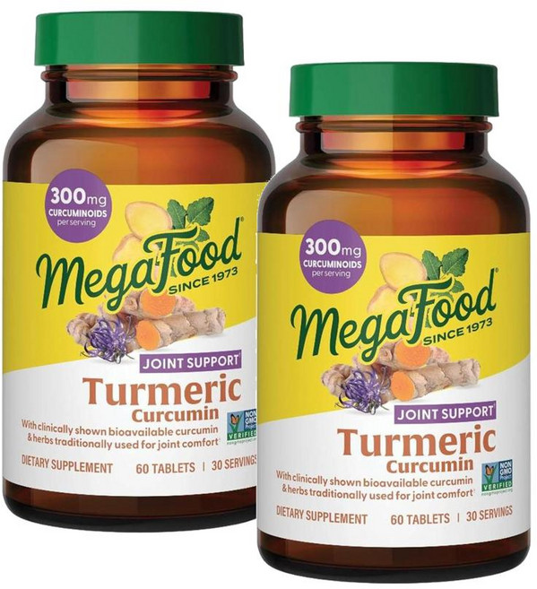 메가푸드 터메릭 커큐민 조인트 서포트 MegaFood Turmeric Curcumin, 2개, 60정