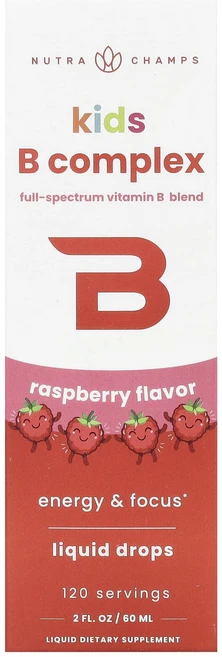 NutraChamps 키즈 B 복합체 라즈베리 60ml(2fl oz), NutraChamps키즈B복합체라즈베리60ml2floz, 1개, 60ml - 쿠팡