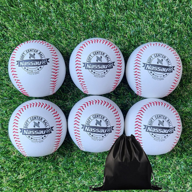 낫소 안전 야구공 투센파우치 세트, 6세트, TWNSB-01