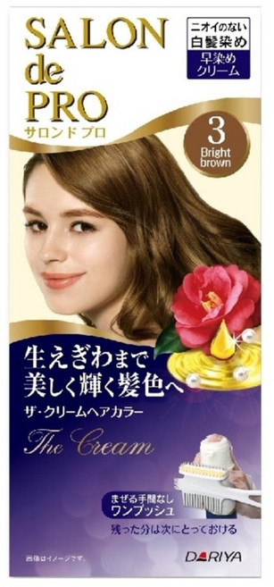 DARIYA 塔莉雅 SALON de PRO 沙龍級白髮專用快速染髮霜, #3 淺棕色, 1盒