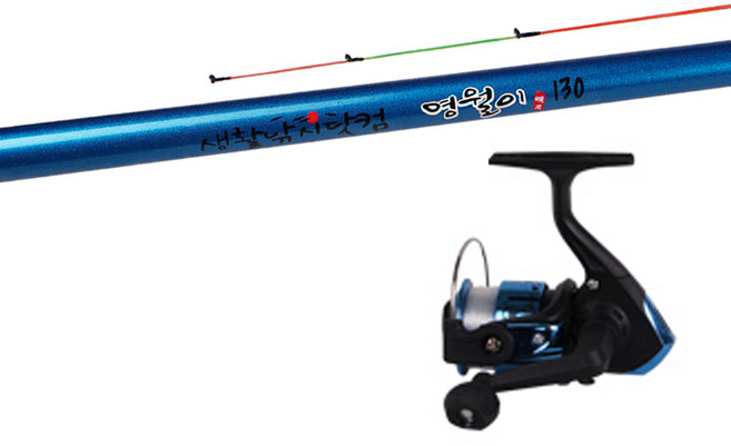 명월이 AK200 릴 세트 바다루어대 루어낚시 호래기 (상세설명참조), 선택B.명월이