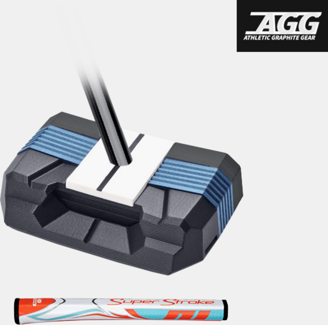 [이용희프로 퍼터]굴림채 ZET 제로토크 블랙 유광 카본샤프트 퍼터 세미 말렛 슈퍼스트로크그립, 블루 32 피스톨1.0 오렌지블루화이트