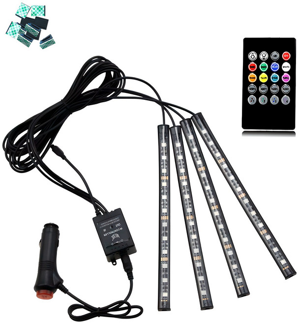 켈리마 사운드 반응 자동차 LED 무드램프, 혼합 색상, 1세트