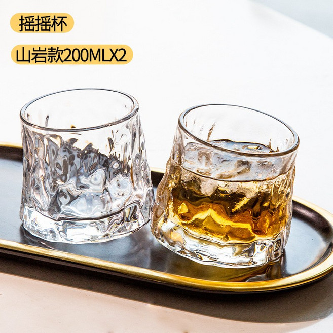 高顏值轉轉玻璃杯早餐咖啡茶水杯子威士忌杯啤酒杯伴手小禮品批發, 1個