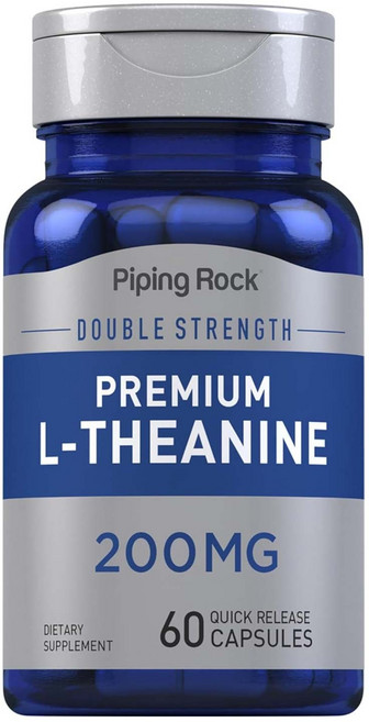 Piping Rock 雙倍強度 L-茶胺酸 200mg 速釋膠囊, 1個, 60錠