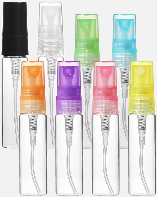 향수용기 PP캡 컬러풀 스프레이 각색 5ml 유리공병 휴대용, 하양, 1개