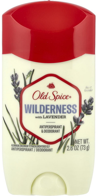 Old Spice Anti-Perspirant & 데오드란트 Wilderness with Lavender 2.6 oz (73 g), OldSpiceAntiPerspirant데오드란트Wil, 73g, 1개