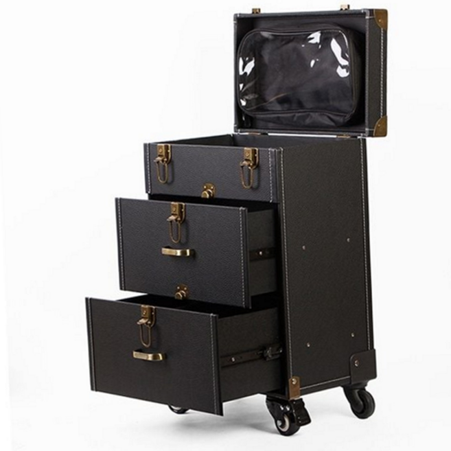 메이크업 캐리어 전문가용 서랍형 보관함 화장품 수납함 박스 화장대 이동식 재료 레더 뷰티 미용 가방