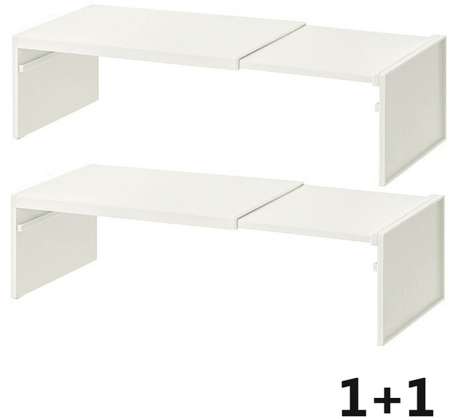 seonsi home 다용도 길이 조절 정리 선반 공간구분 용이 펀칭 프리 변형 안됨 주방 식품수납, 2개, 화이트