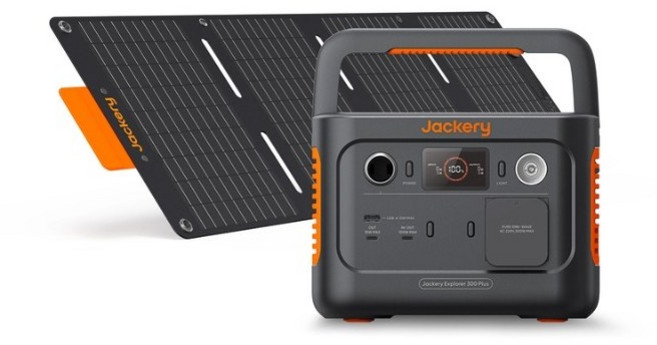 잭커리 JACKERY 300Plus 휴대용 파워뱅크 캠핑용 배터리 40W 태양광패널 Mini 세트