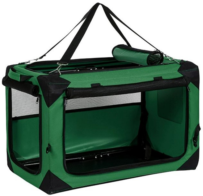 일상감각 자동차 고양이 케이지 개 이동가방 여행 켄넬, 모 그린, 1개
