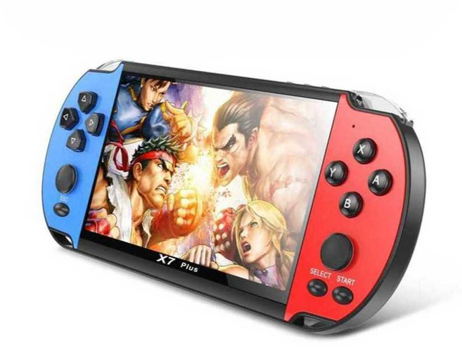 DataFrog 휴대용 게임 콘솔 gba 레트로 복고풍게임, 1개, 4인치 레드블루 8G 1500게임