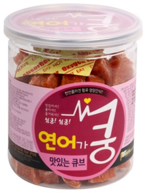 [지니얼펫] 소가쿵 연어쿵 오리쿵 믹스쿵 200g x 6개입 모음, 연어쿵 큐브, 6개