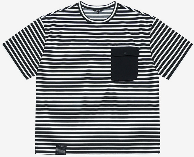 파렌하이트 스트라이프 우븐 포켓 티셔츠_(FKIBD3314)