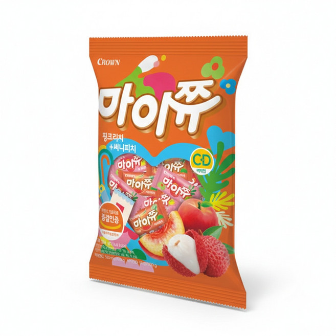 마이쮸 284g 딸기복숭아+포도사과+멜론망고+리치피치 / (각1개 총4개), 4개