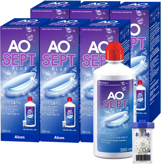 에이오셉플러스 렌즈 세정액, 360ml, 6개