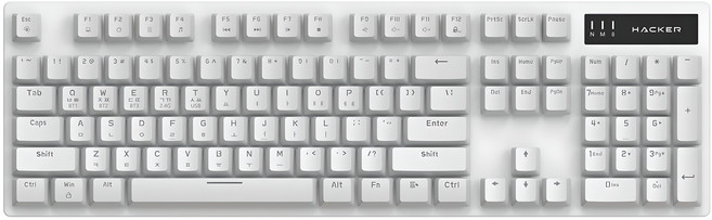 앱코 교체축 유무선 블루투스 기계식 게이밍 키보드, 화이트, 갈축, 갈축