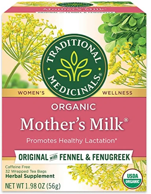 트레디셔널 메디시널스 차 유기농 마더스 밀크 건강한 수유 Traditional Medicinals Organic Mother's Milk Women's Tea 32 Count, 1개 - 쿠팡