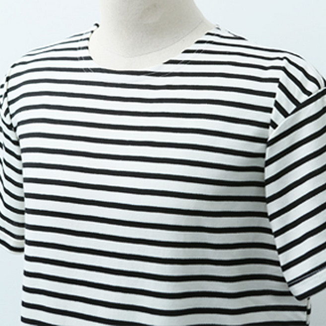 블루포스 남성용 통기성 페리보 세미오버핏 스트라이프 반팔 티셔츠