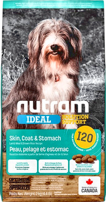 nutram I20 三效強化 犬糧, 1袋, 2kg, 羊肉 + 糙米