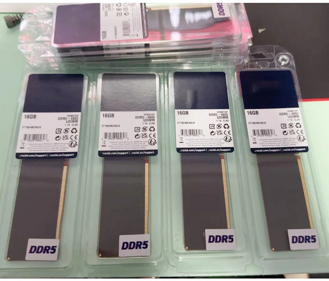 CRUCIAL 데스크탑 메모리용 1.1V RAM 16GB DDR5 4800MHz UDIMM CT16G48C40U5 빠른 1 개, 1개