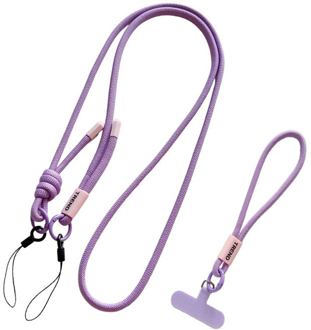 앤루프 도난 방지 길이조절 핸드폰 스트랩 2종세트(숄더스트랩+손목스트랩), 1세트, 05 연보라