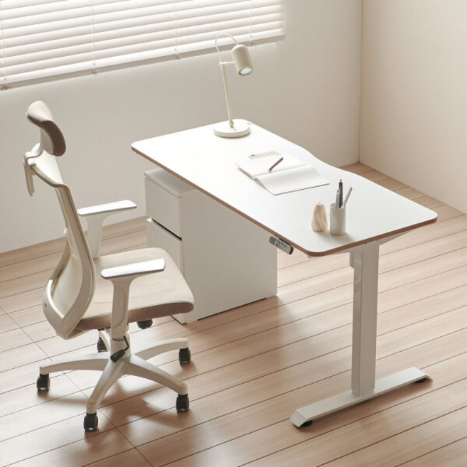 [아씨방] [가구] 컴포트 전동 높이조절 책상+서랍장 100cm, 색상:웜그레이