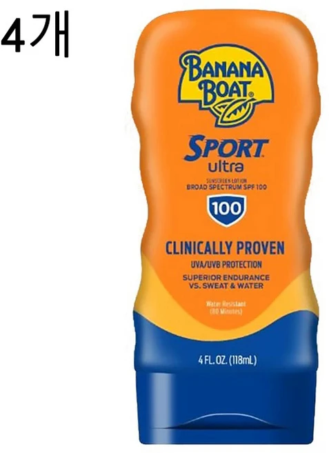 내일도착 보장(쿠팡창고에서 배송) 바나나 보트 울트라스포츠 썬크림 SPF 100 118ml, 4개 - 쿠팡