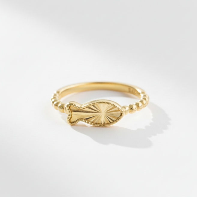 실버925 여성 컷팅 행운 수능 물고기 애끼 새끼 링 은반지