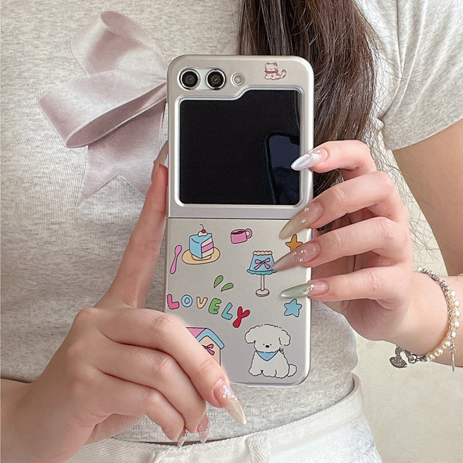 얌코 휴대폰케이스 갤럭시 z플립5 z플립6 z플립7 팔찌 케이스 동물 파티