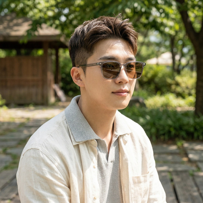 LICOV 틴트 편광 선글라스 초경량 투명뿔테 남녀공용