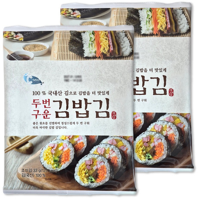 코스트코 씨위드 두번 구운 김밥김, 33g, 2개