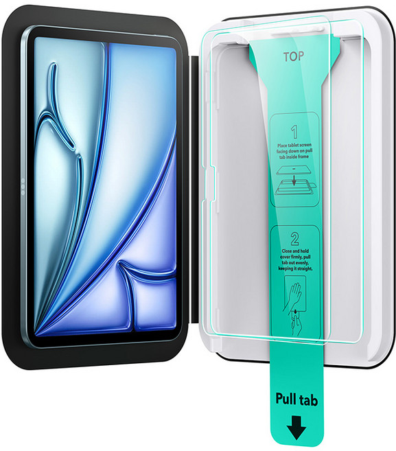 ESR 아이패드 풀커버 강화유리 가이드 포함 액정보호필름, 2개, 클리어(투명)