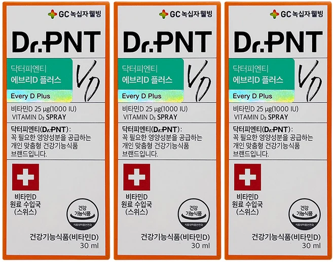 [정품] 닥터피엔티 에브리D플러스 1000iu 에브리디플러스 비타민D3 K2 vitamin D vitamin K2, 30ml, 3개 - 쿠팡