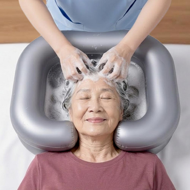 깔끔더하기 세발기 가정용 머리 감기기 도구, 그레이, 1개