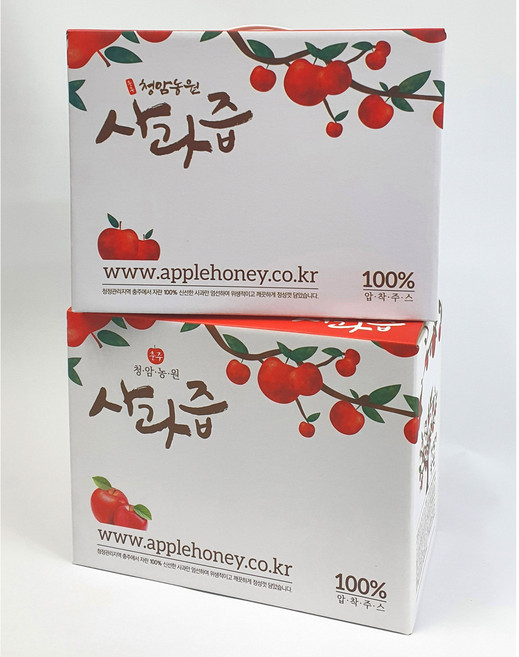 충주 청암농원 100% 50팩 압착 생사과즙 2박스 50000