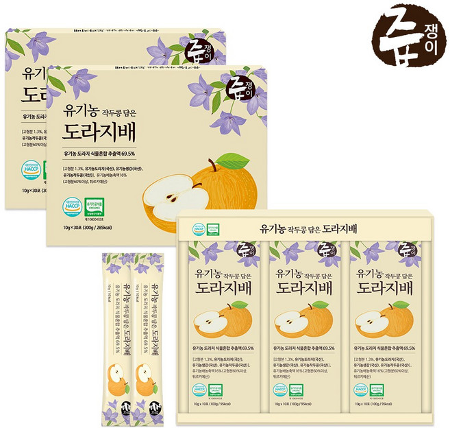 즙쟁이 유기농 작두콩 담은 도라지배 스틱, 300g, 2개