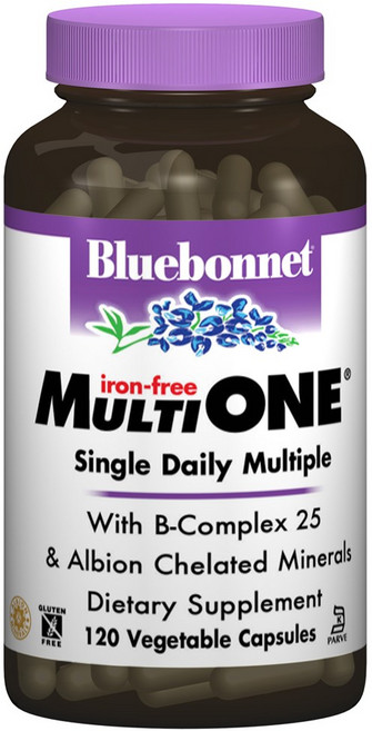 Bluebonnet 多合一綜合維他命不含鐵素食膠囊, 120顆, 1個