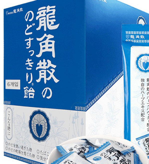 龍角散 喉嚨清涼糖 枕頭型, 6個, 70g