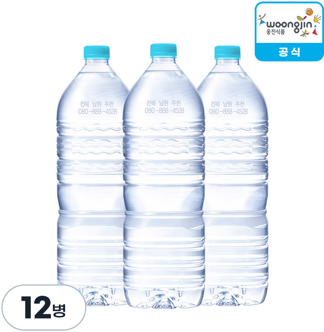 [공식] 웅진 가야워터 무라벨 생수, 12개, 2L