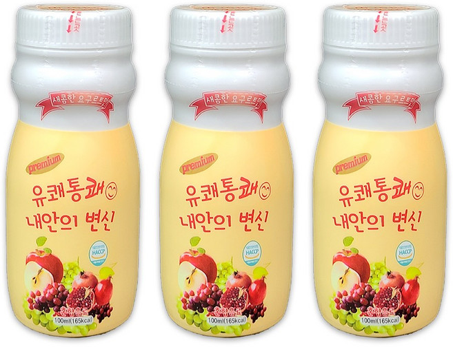 하나메디 프리미엄 유쾌통쾌내안의변신 쾌변 요구르트맛 100ml, 3개