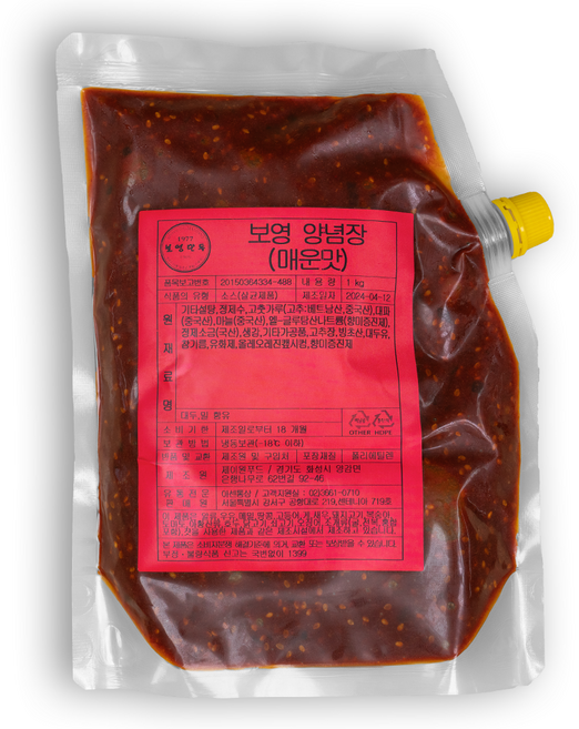보영만두 쫄면 소스 대용량 (매운맛), 1kg, 1개