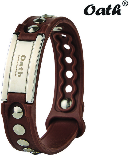 오스코리아 스퀘어 건강팔찌 국내산 브라운/남성용, 1개