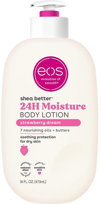 Eos 시어버터 바디 로션 스트로베리 드림 473ml, 1개