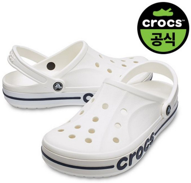 크록스 바야밴드 화이트 정품 남녀공용 학생 학교 직장인 사무실 데일리 휴가 슬리퍼